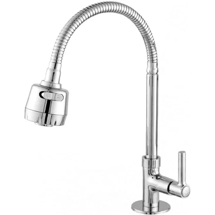 Torneira para Pia de Cozinha Gourmet Flexível 2 Jatos - Parede ou Bancada 100% Metal Inox