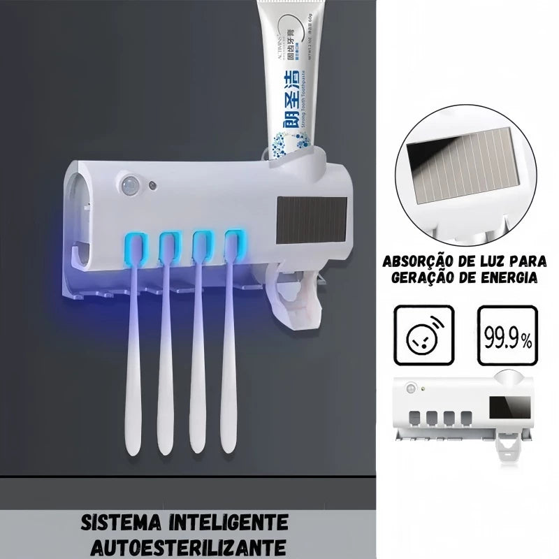 Aplicador Pasta de Dente Suporte Dispenser Escova Automático Com Esterilizador