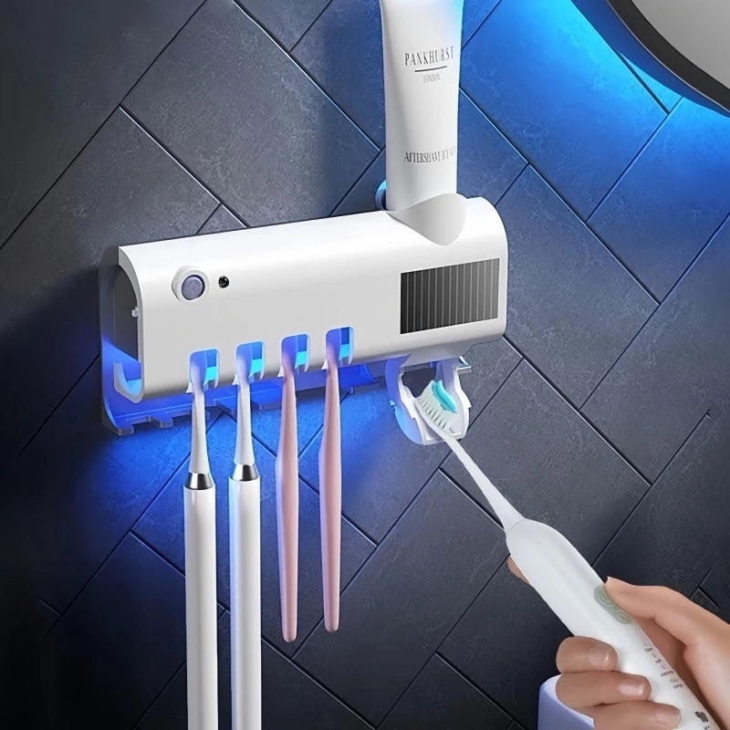 Aplicador Pasta de Dente Suporte Dispenser Escova Automático Com Esterilizador