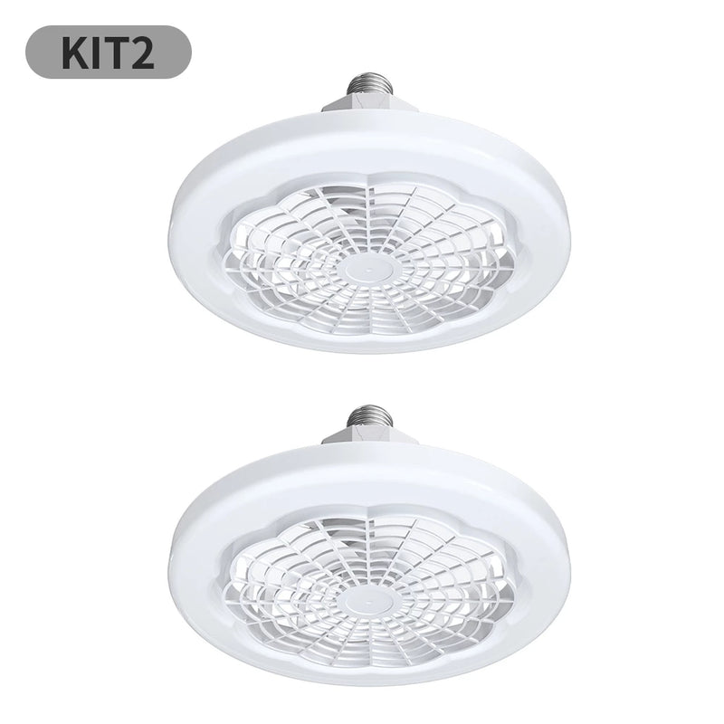 Ventilador Lâmpada De Teto Ajustável Luz 30W Led Baixo Ruído Controle Remoto Incluído