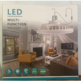 Ventilador Lâmpada De Teto Ajustável Luz 30W Led Baixo Ruído Controle Remoto Incluído